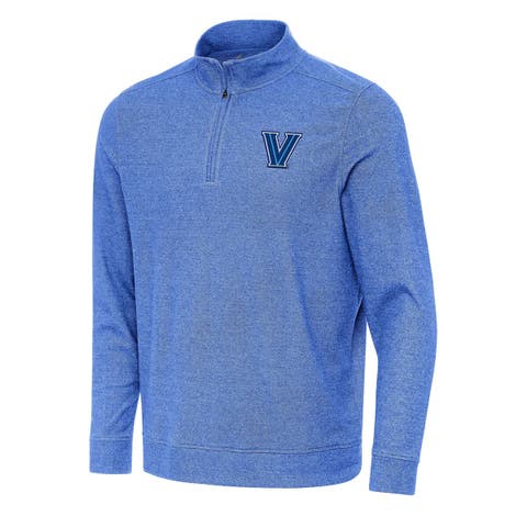 Men's Antigua Heather Royal Villanova Wildcats Subtle Quarter-Zip Sweatshirt