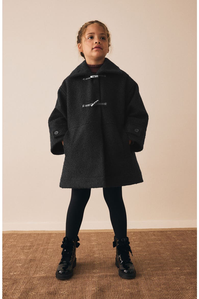 Kids' Toggle Coat, Alternate, color, BLACK