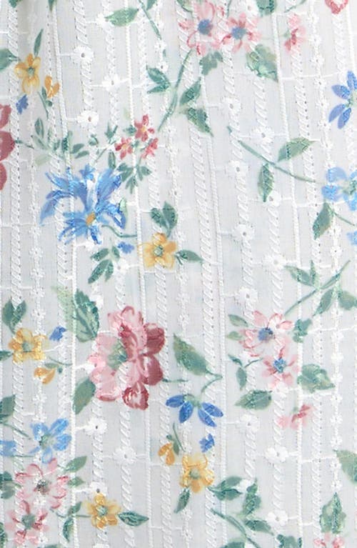 Truly Me Kids' Floral Eyelet Jumpsuit In White Multi