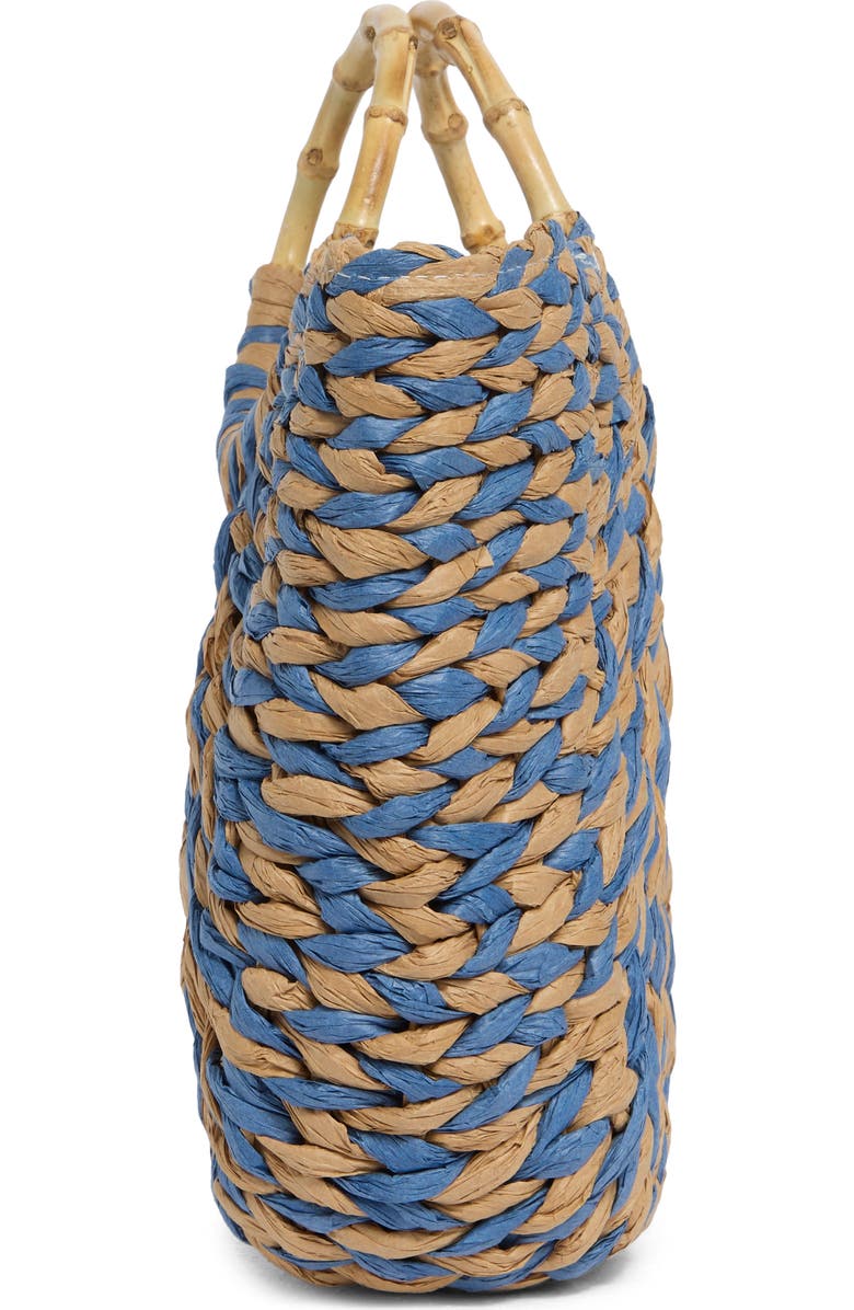 ALESSIA BIANCHI East/West Straw Tote, Alternate, color, Taupe/ Blue