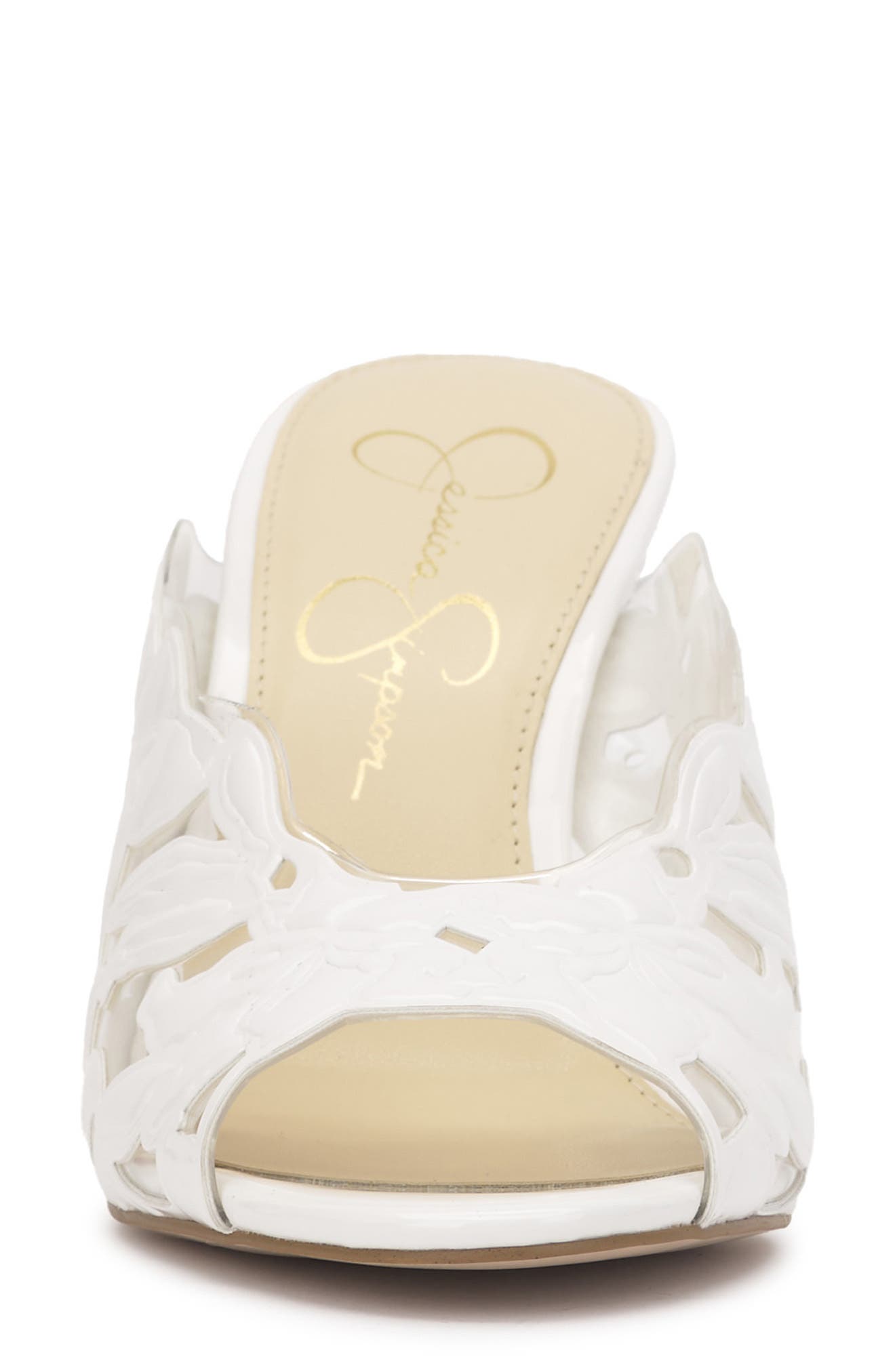 Jessica Simpson Justera Slide Sandal, Alternate, color, White Patent