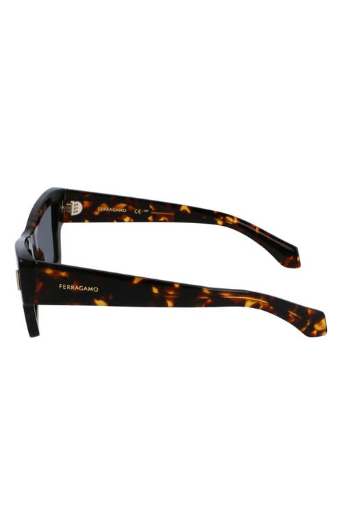 Ferragamo Rivets 53mm Modified Rectangular Sunglasses In Brown