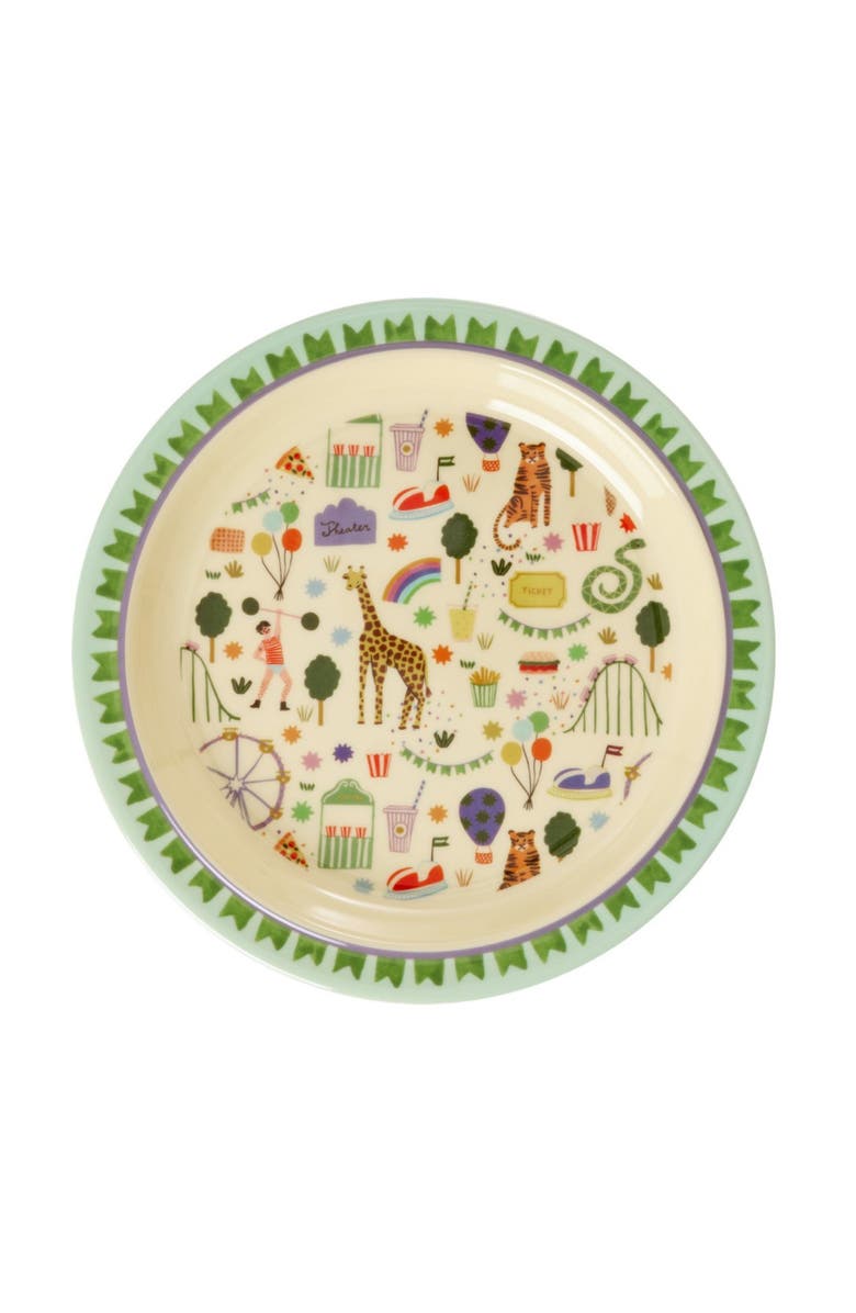 Rice by Rice Melamine Kids Plate Fun Fair, Main, color, Mint