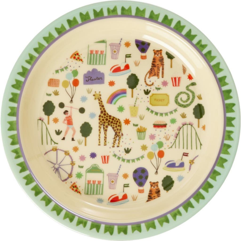 Rice By Rice Melamine Kids Plate Fun Fair In Multi