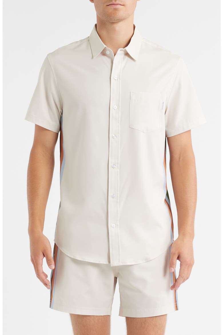 Rayas Weekend Button-Up Shirt, Main, color, BEIGE