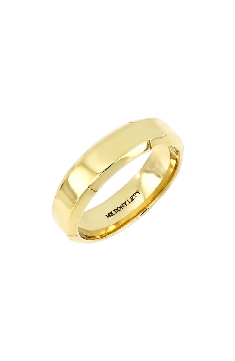 Bony Levy Men's 14K Gold Beveled Band, Main, color, 