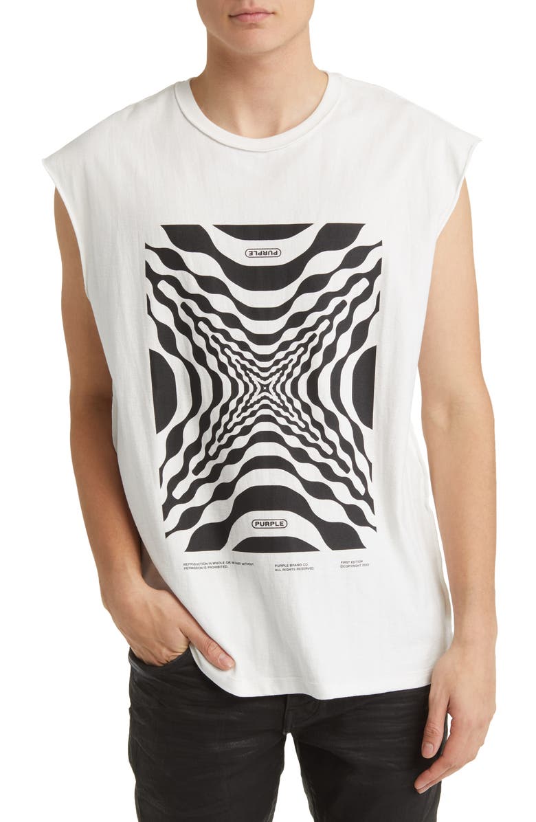 PURPLE BRAND Relaxed Fit Textured Inside Out Graphic Tank, Main, color,