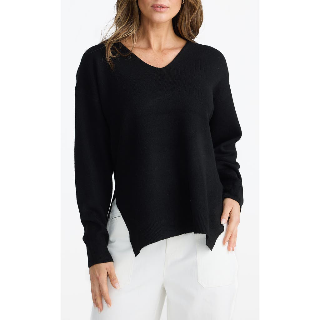 Brave + True Brave+true Britney V-neck Sweater In Black