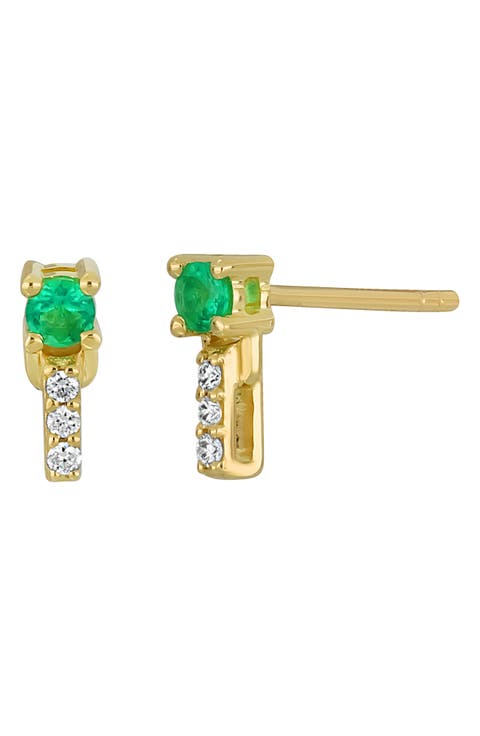 El Mar Gemstone & Diamond Bar Stud Earrings (Online Trunk Show)