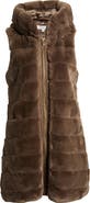 Via Spiga Quilted Faux Fur Hooded Vest