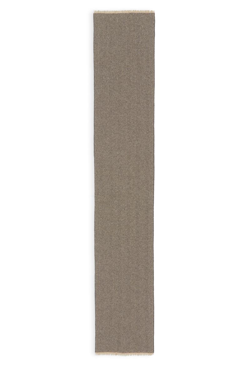 Herringbone Cashmere Scarf, Alternate, color, CAMEL