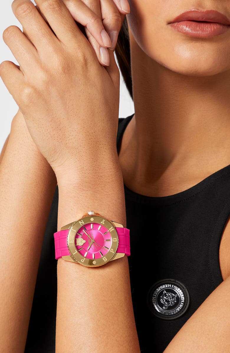 PLEIN SPORT Glam Silicone Strap Watch, 40mm, Alternate, color, 