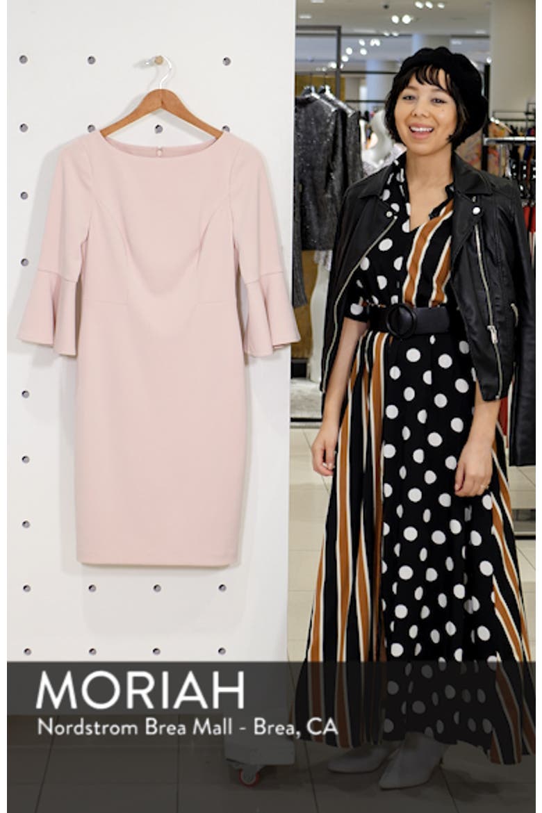 Bell Sleeve Bateau Neck Sheath Dress video