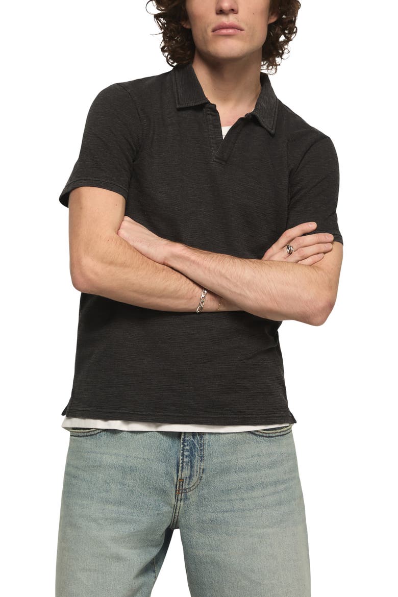 Johnny Collar Slub Jacquard Polo, Main, color, CAVIAR