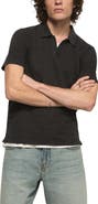 Lucky Brand Johnny Collar Slub Jacquard Polo