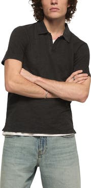 Lucky Brand Johnny Collar Slub Jacquard Polo