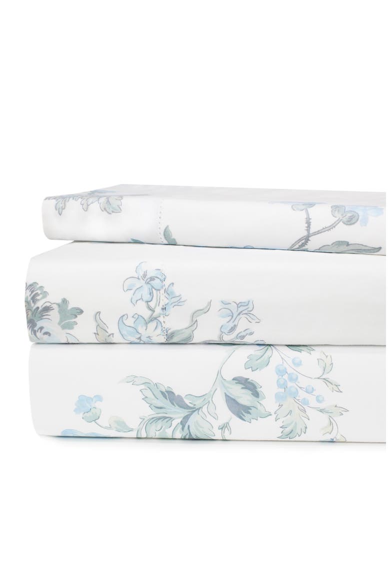 Rose 200 Thread Count Percale Cotton Sheet Set, Main, color, BLUE
