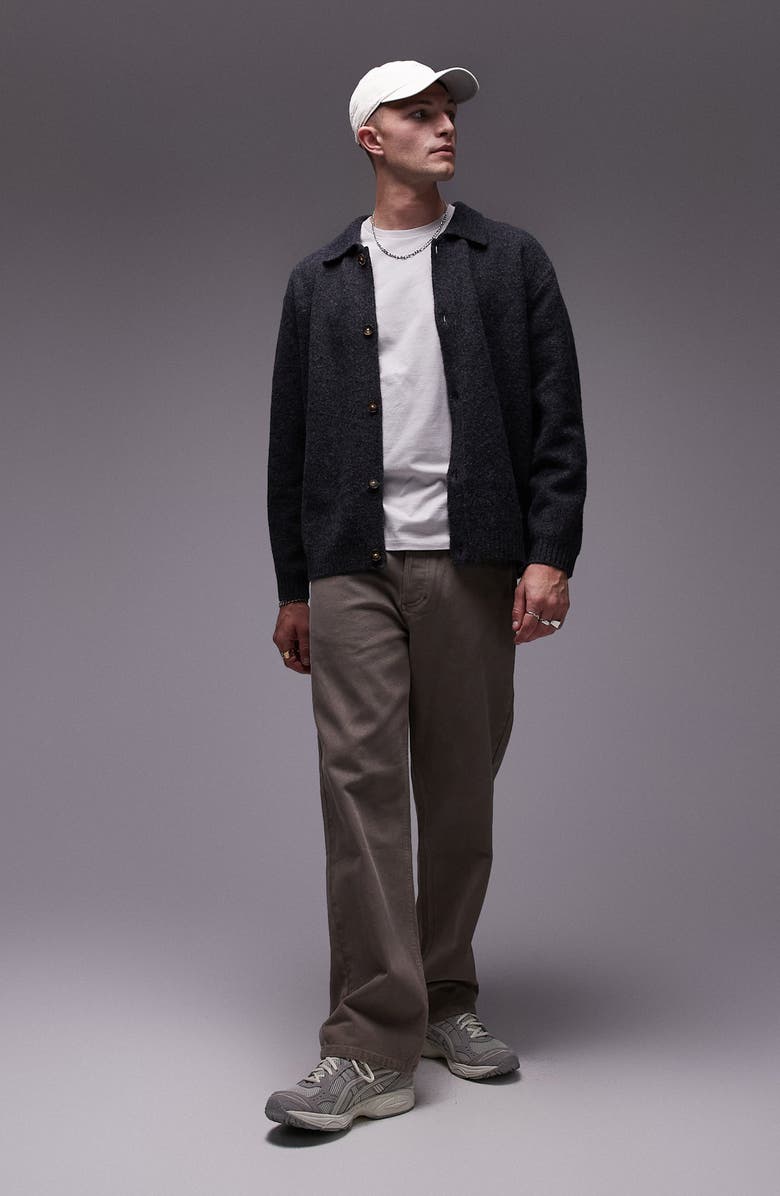 Topman Collared Cardigan, Alternate, color, 