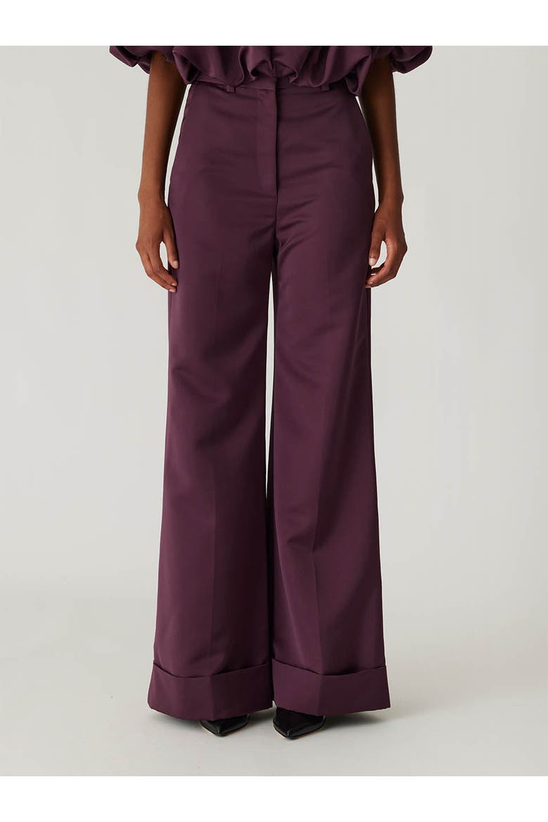Techy Sateen Wide Leg Pant, Main, color, PLUM