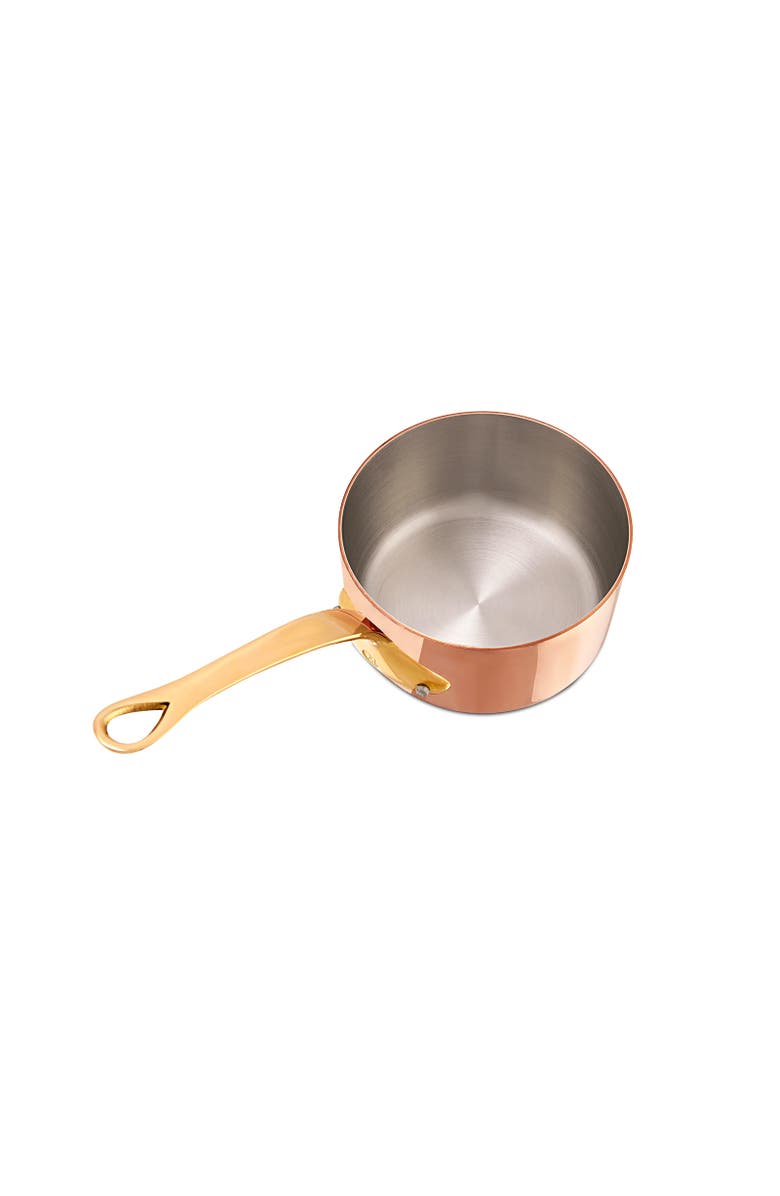 Mauviel M'Heritage 200 B 2mm Polished Copper & Stainless Steel Sauce Pan With Lid, And Brass Handles, 1.8-qt, Alternate, color, Copper