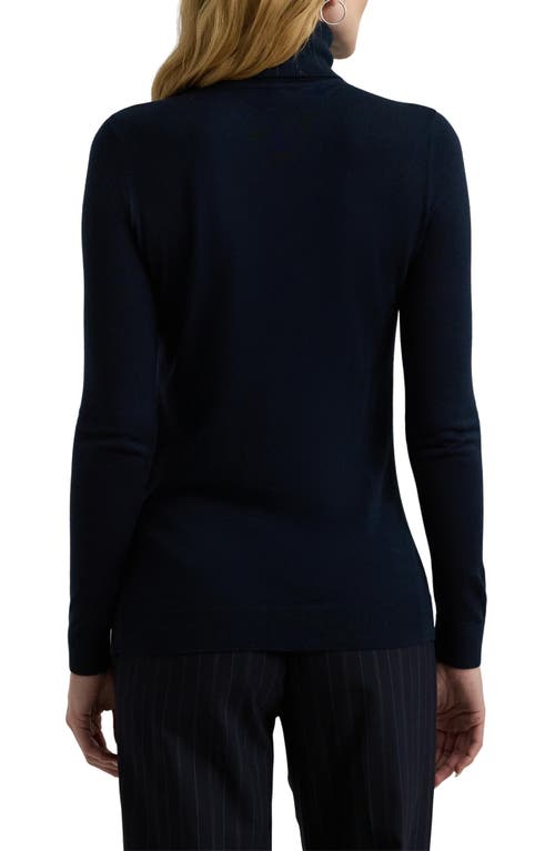 Ralph Lauren Lauren Ribbed Turtleneck Sweater In Lauren Navy