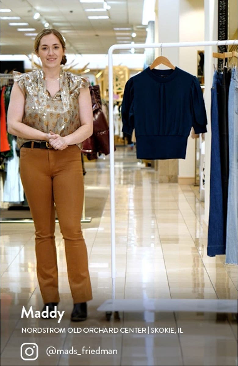 Jenna Rib Trim Puff Sleeve Top, sales video thumbnail