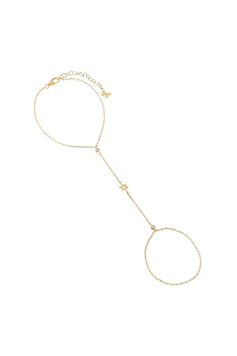CZ Bezel Star Of David Hand Chain, Main, color, Gold