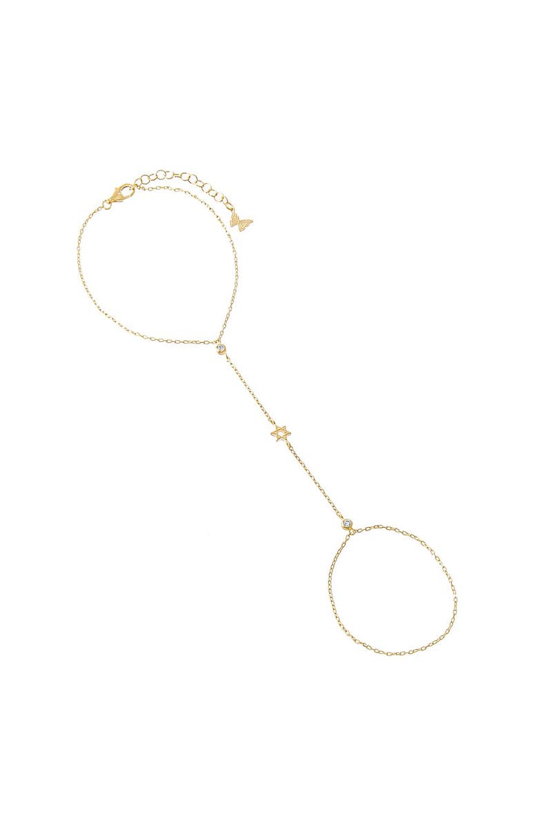 BY ADINA EDEN CZ Bezel Star Of David Hand Chain, Main, color, Gold
