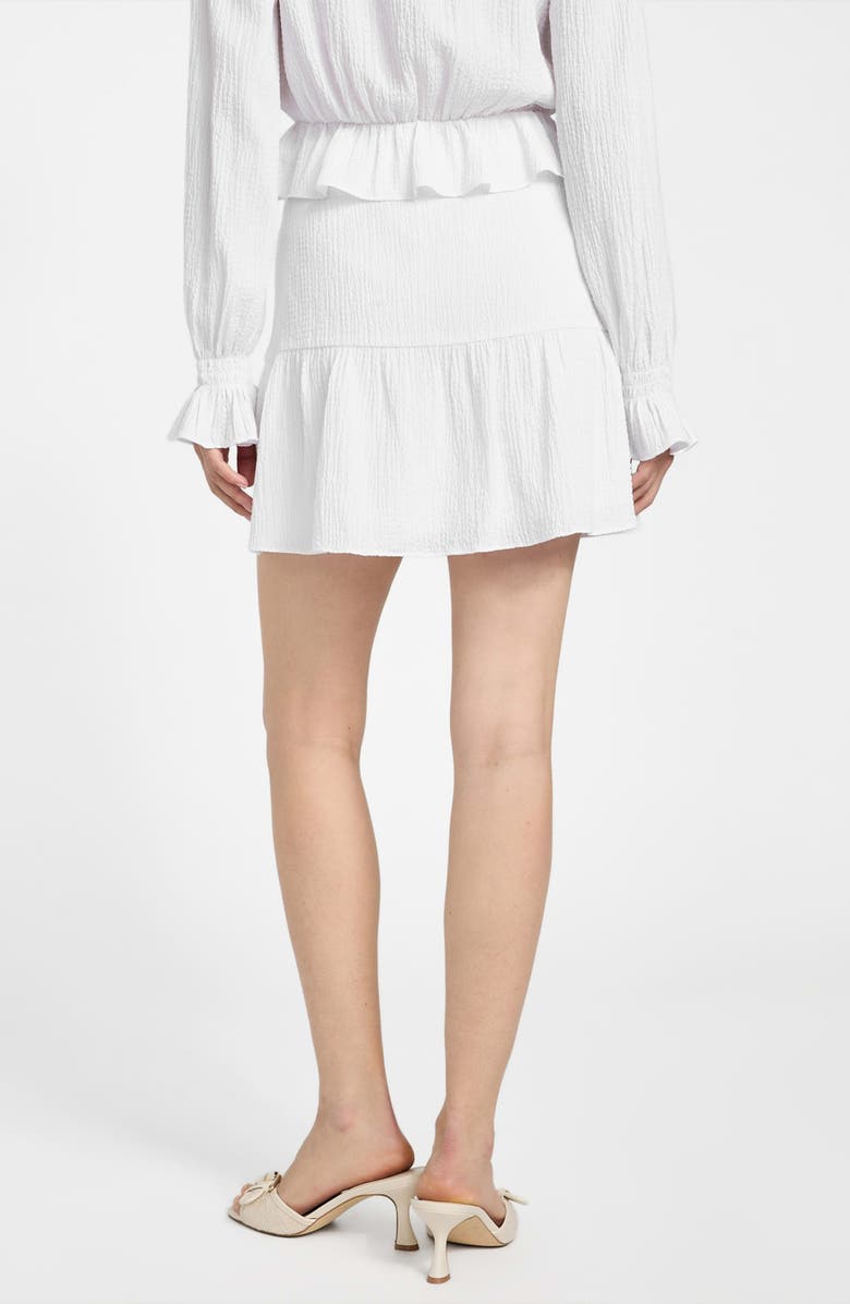 GUESS Shaelo Gauze Ruffle Miniskirt, Alternate, color, White
