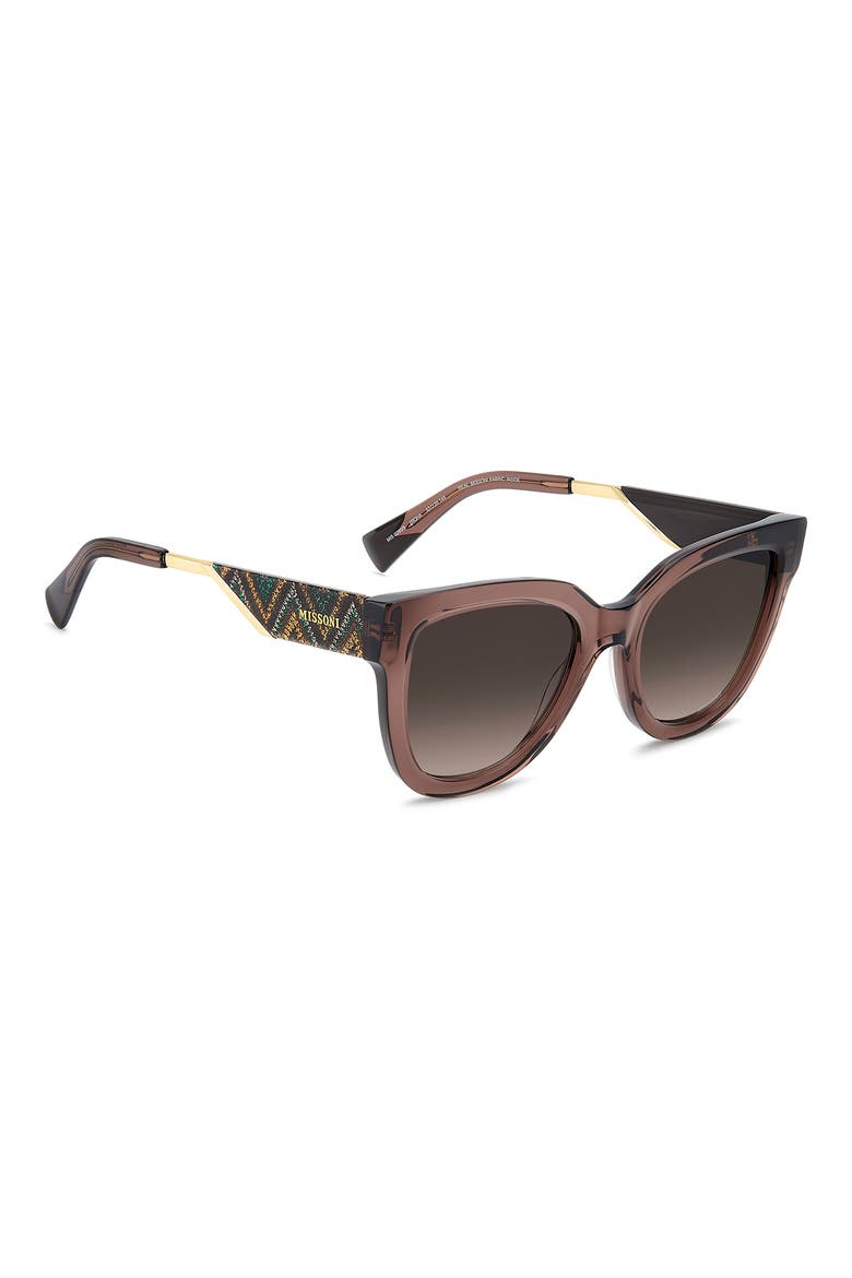 53mm Gradient Square Sunglasses, Alternate, color, BROWN/ BROWN SF