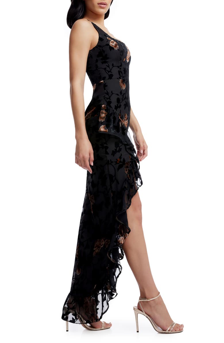 Dress the Population Charlene Mixed Floral Velvet Burnout Gown, Alternate, color, 