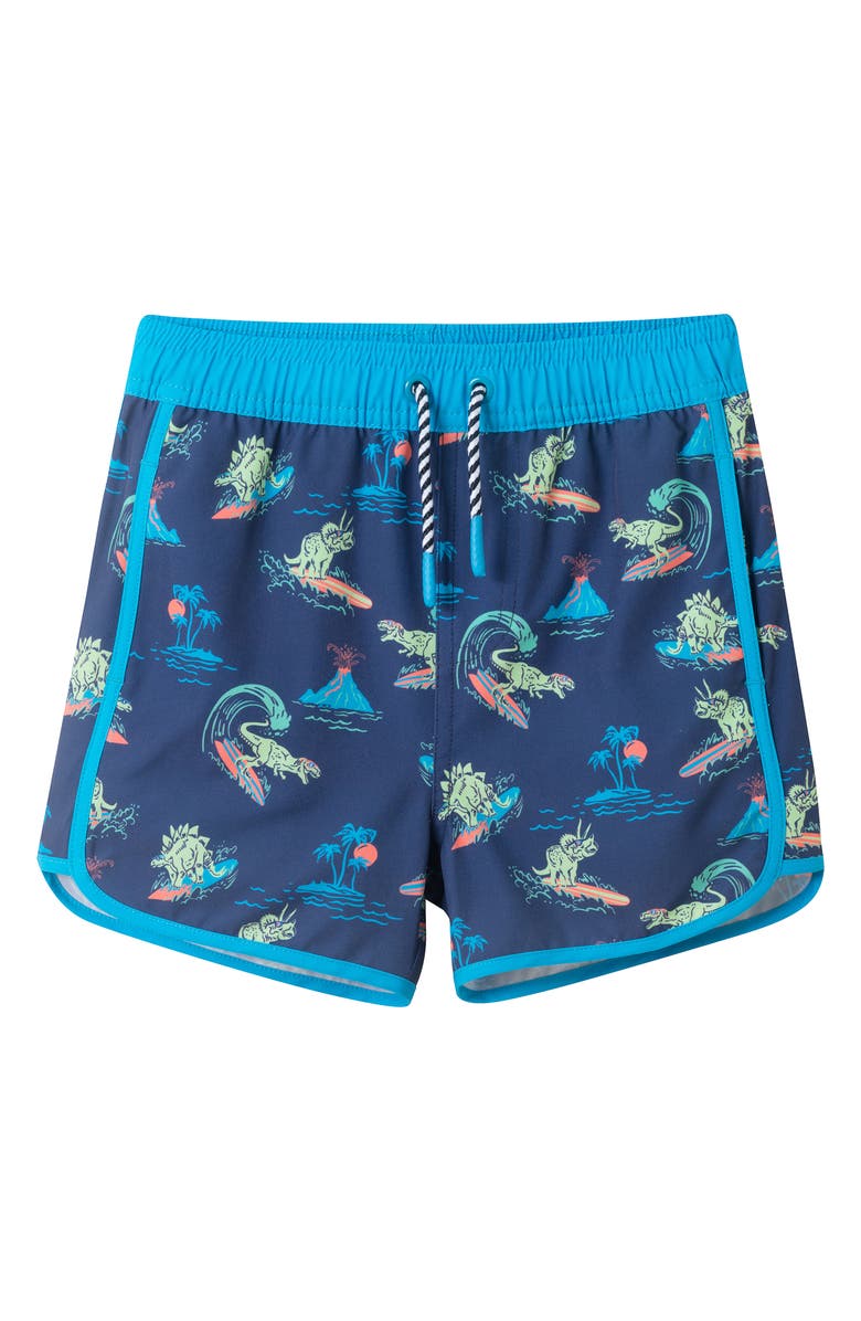 Andy & Evan Kids' Volley Swim Trunks, Main, color, Navy Dino