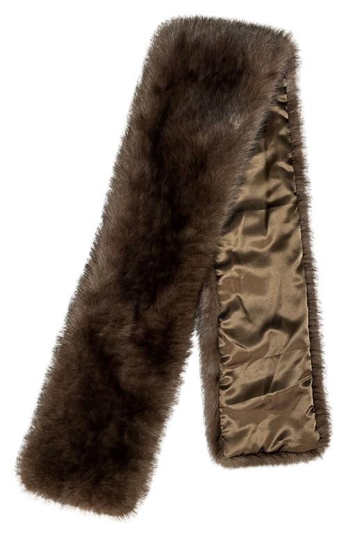 Marcus Adler Faux Fur Pull-through Scarf In Brown