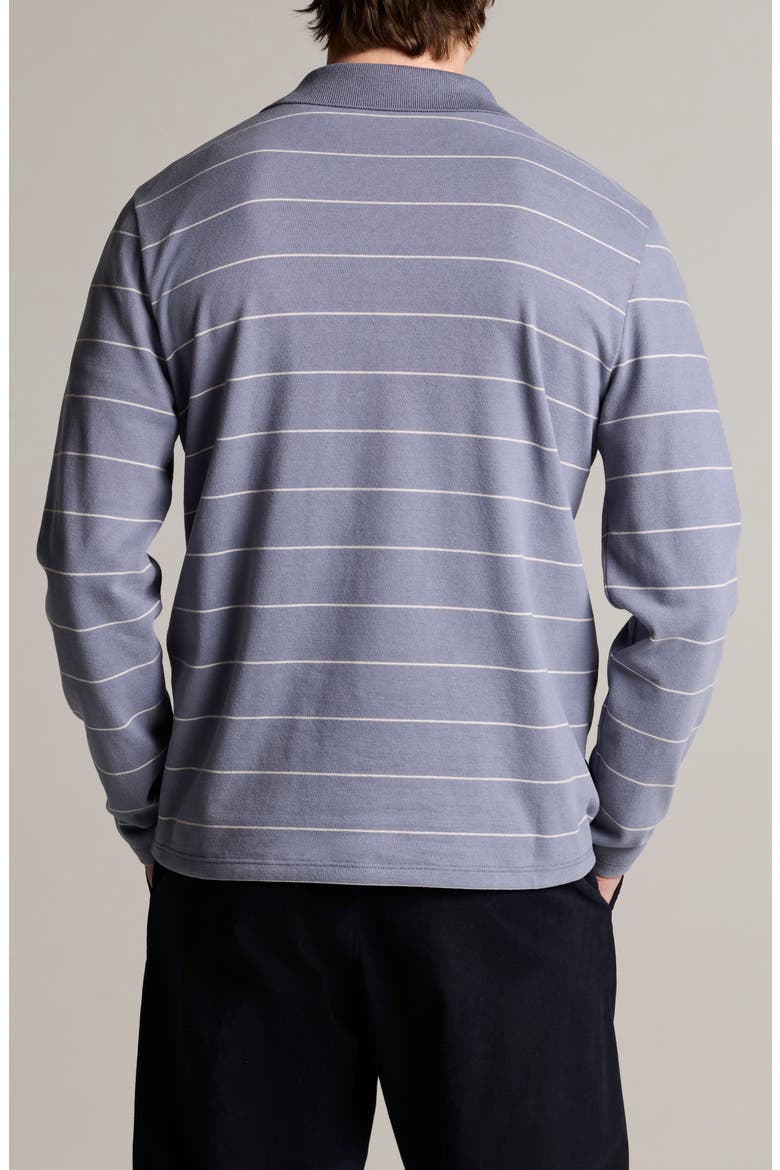 Striped Long Sleeve Polo, Alternate, color, HAWK BLUE/ SMOCK WHITE