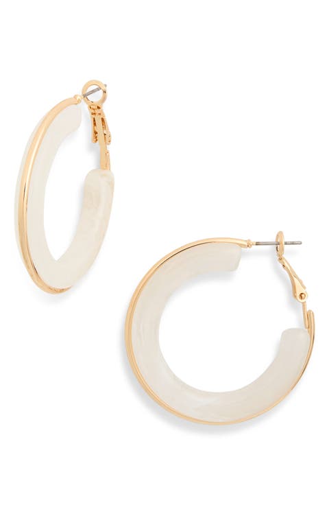 Round Resin Hoop Earrings