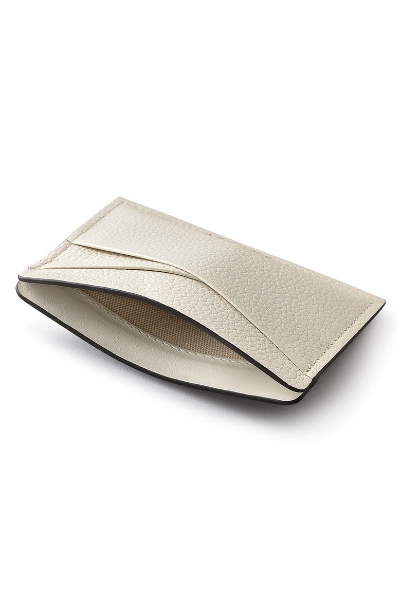 Alpha Road Small Leather Card Holder, Alternate, color, CHALK