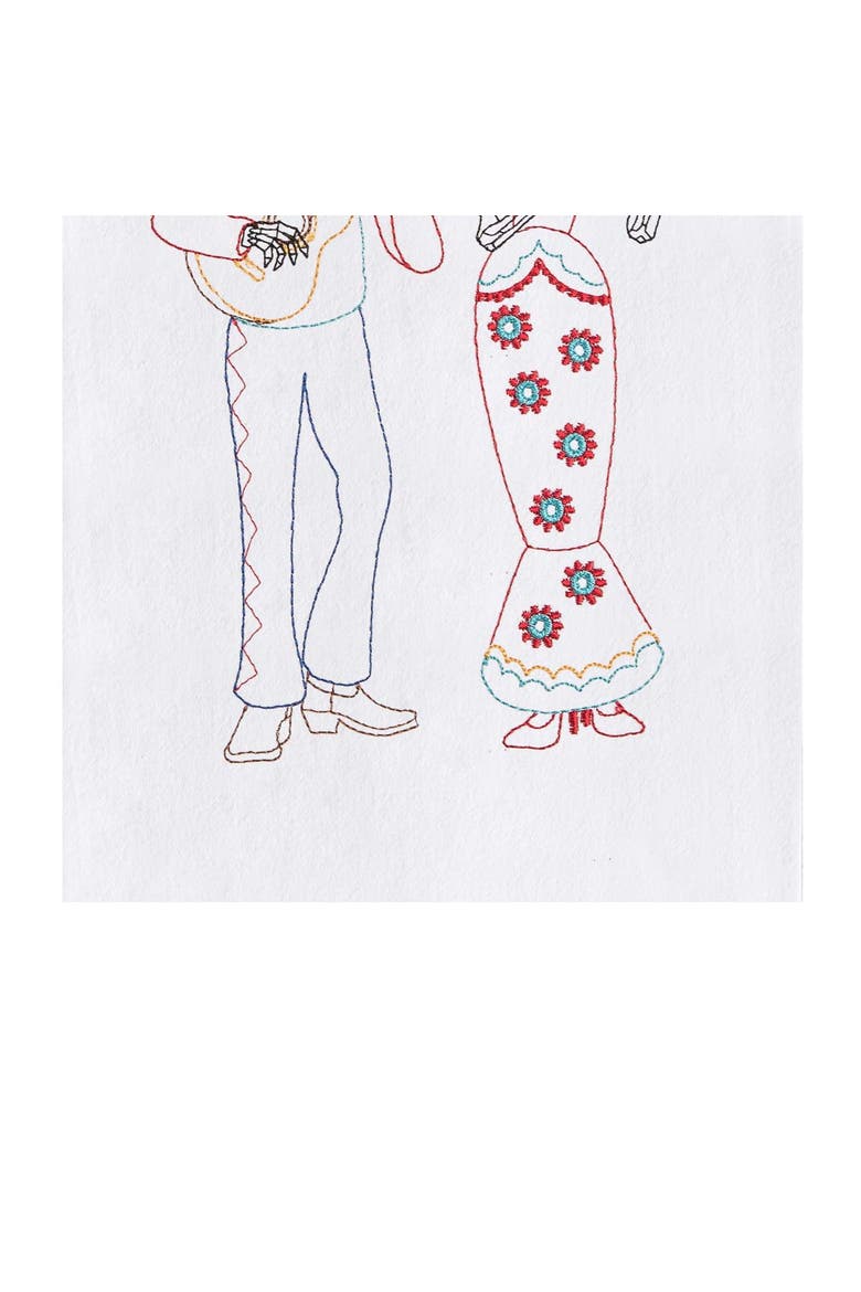 Mariachi Skeleton Duo Towel, Alternate, color, Red