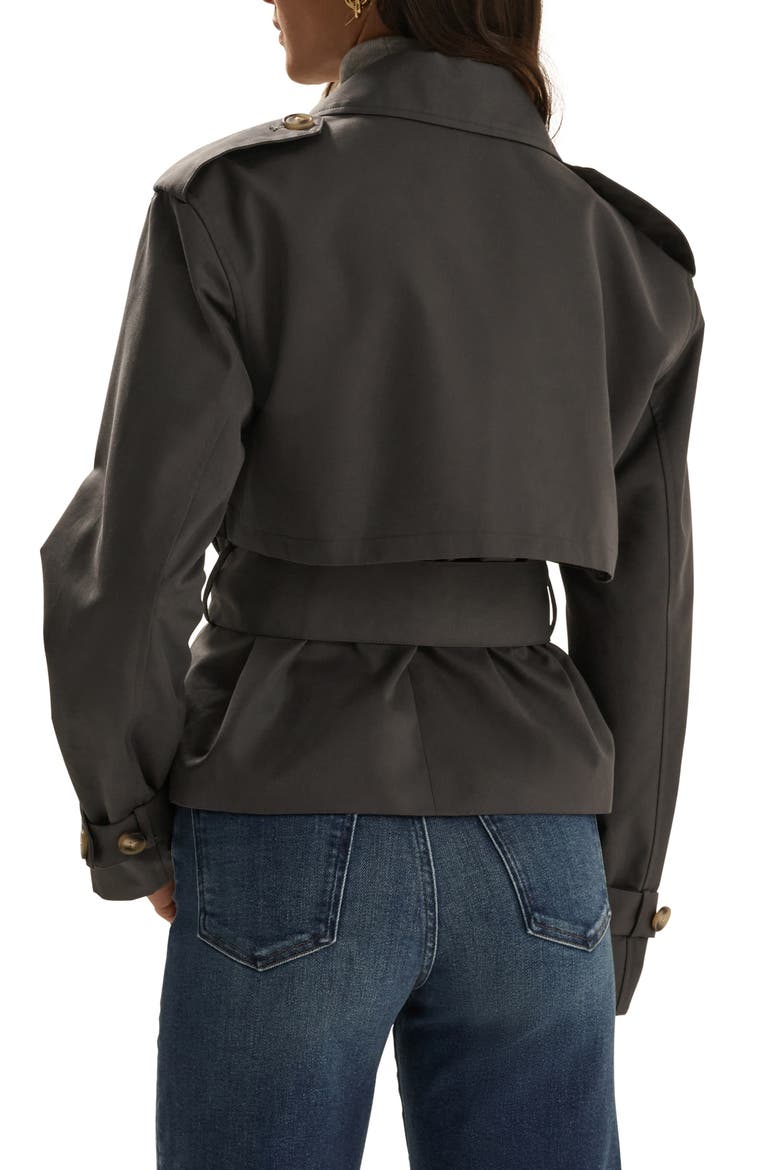 The Cropped Charles Trench Coat, Alternate, color, DARK CHARCOAL