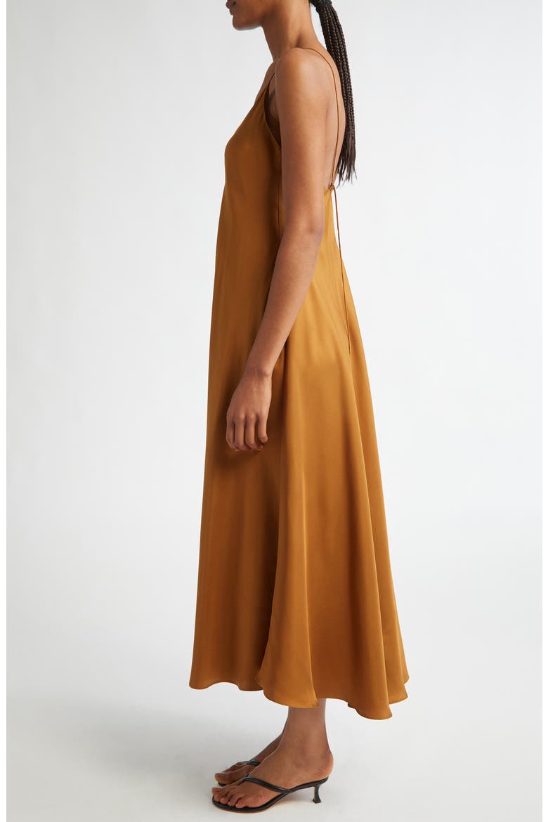 Silk Asymmetric Slipdress, Alternate, color, TAN