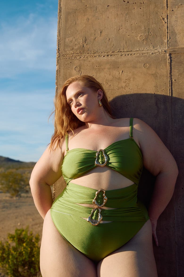 Sadie One-Piece Swimsuit, Alternate, color, Kiwi