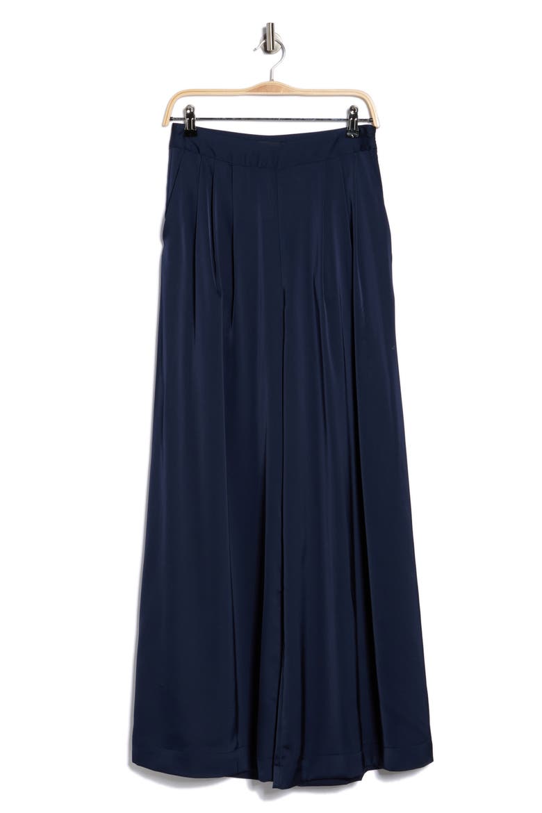 Pleated Front Wide Leg Pants, Alternate, color, CLASSIC NAVY