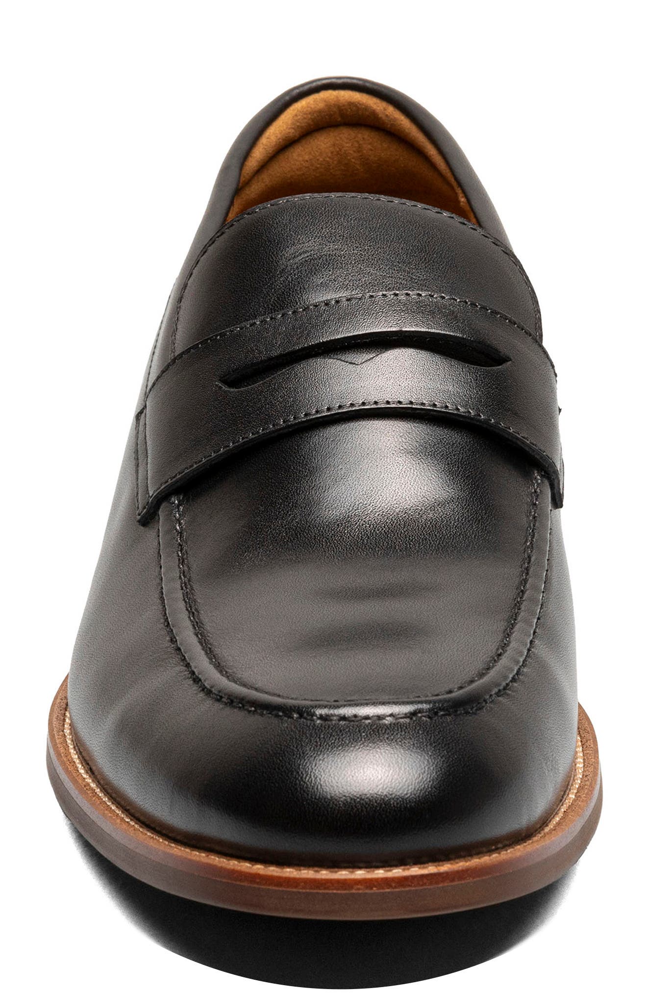 Florsheim Rucci Apron Toe Penny Loafer, Alternate, color, Black