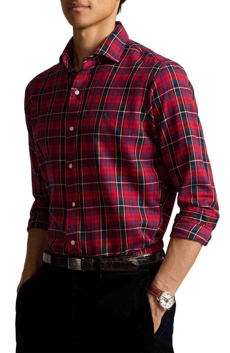 Polo Ralph Lauren Classic Fit Plaid Twill Button-Up Shirt, Main, color, 