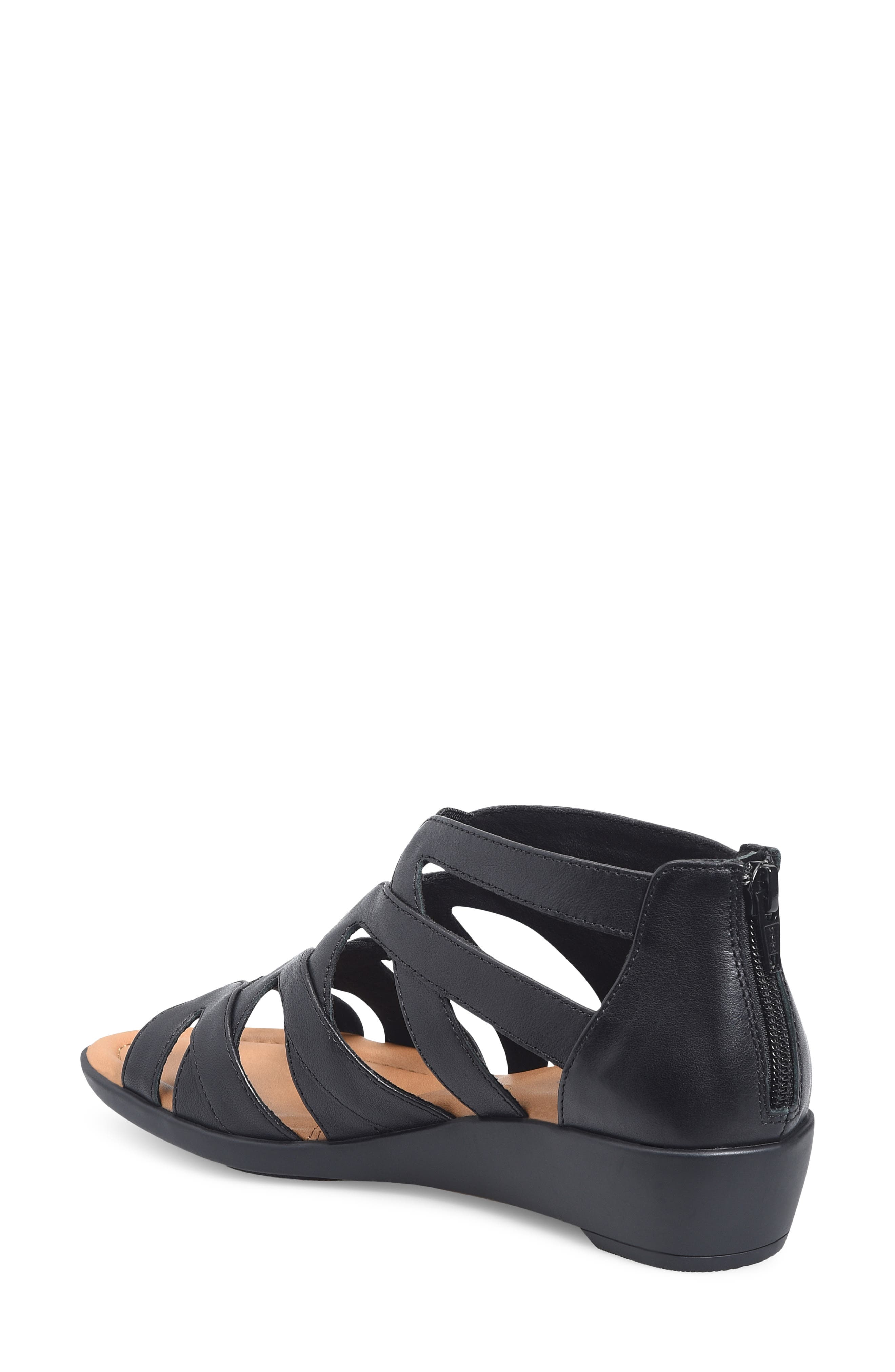 Comfortiva Eternia Wedge Sandal, Alternate, color, Black