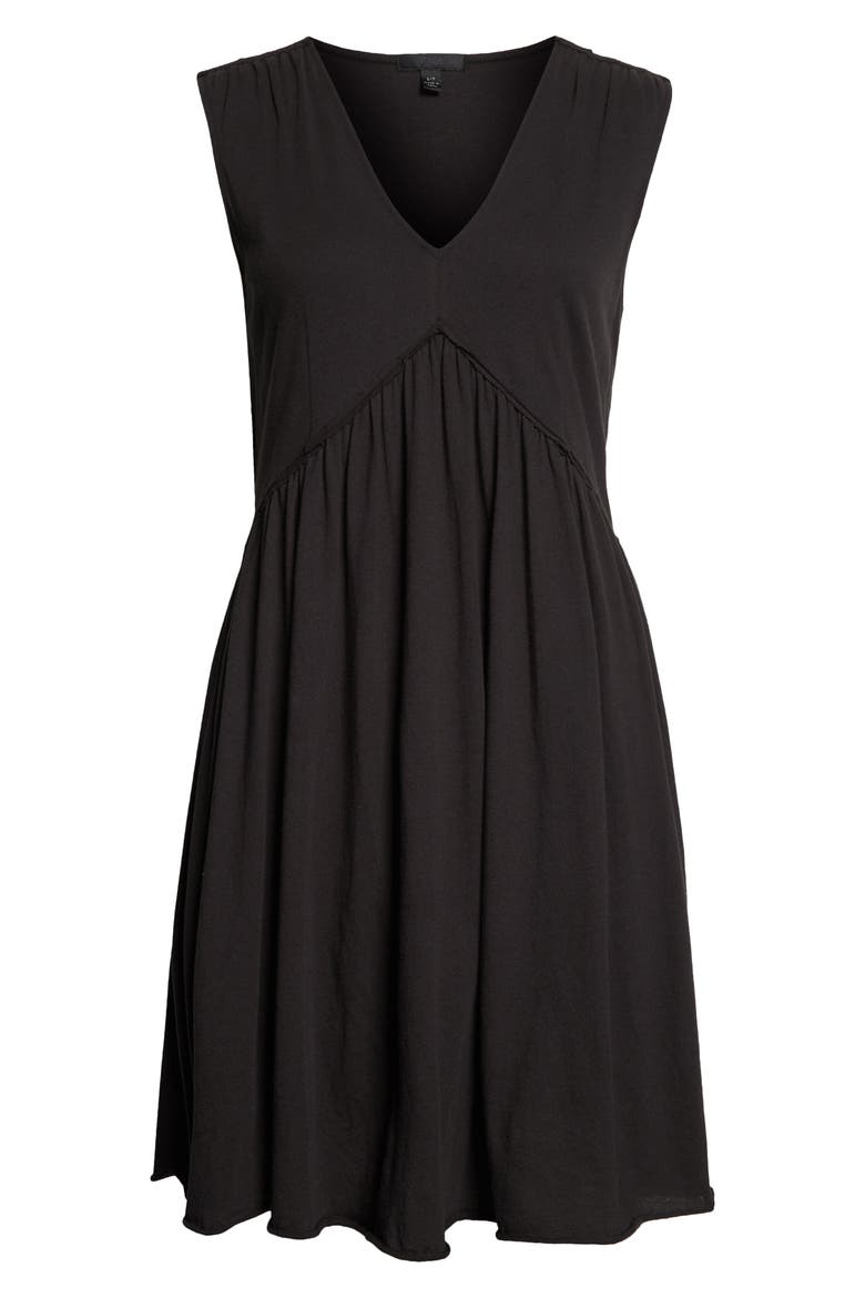V-Neck Sleeveless Minidress, Alternate, color, BLACK