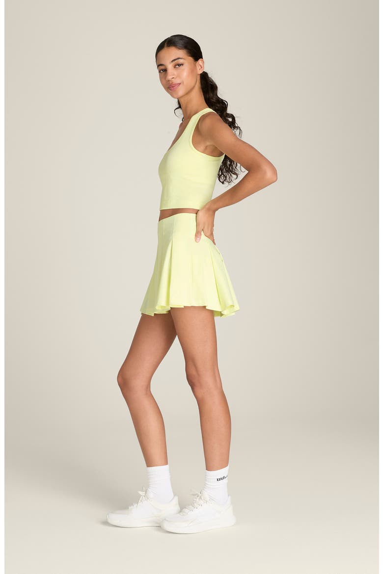 Classic Pleated Performance Miniskirt, Alternate, color, TENDER YELLOW