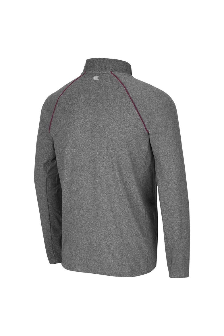 Men's Colosseum Heathered Charcoal Arizona State Sun Devils Robert Raglan Quarter-Zip Jacket, Alternate, color, Heather Charcoal