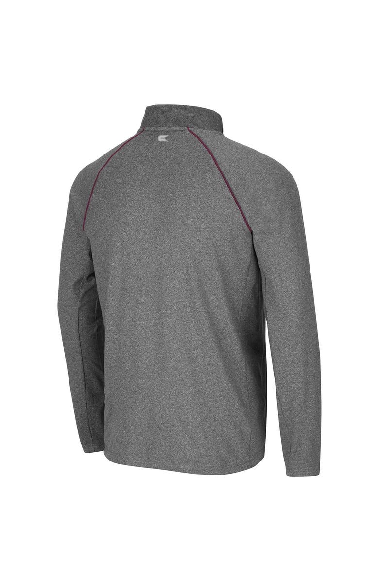 COLOSSEUM Men's Colosseum Heathered Charcoal Arizona State Sun Devils Robert Raglan Quarter-Zip Jacket, Alternate, color, 