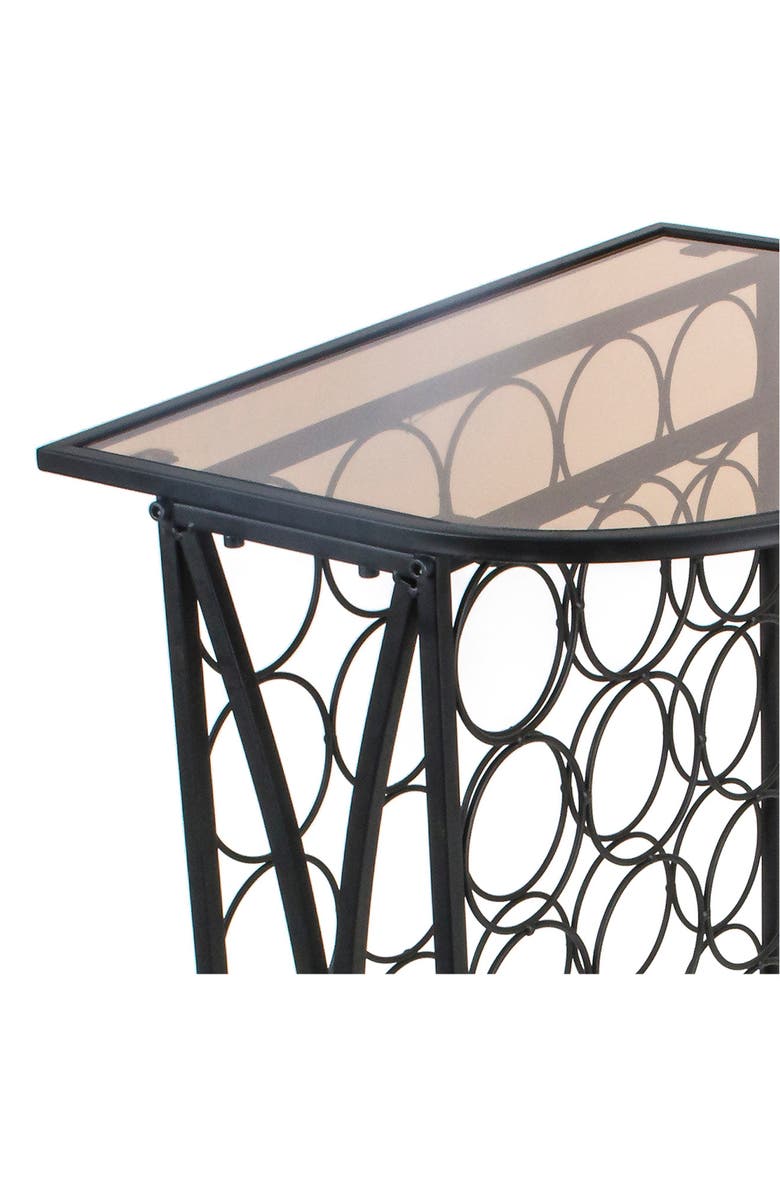 SORBUS Glass Top 30 Bottle Wine Stand, Alternate, color, Black