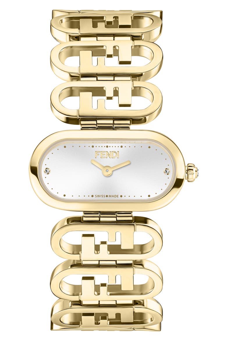O'Lock Diamond Bracelet Watch, 28.3mm x 14.8mm, Main, color, GOLD